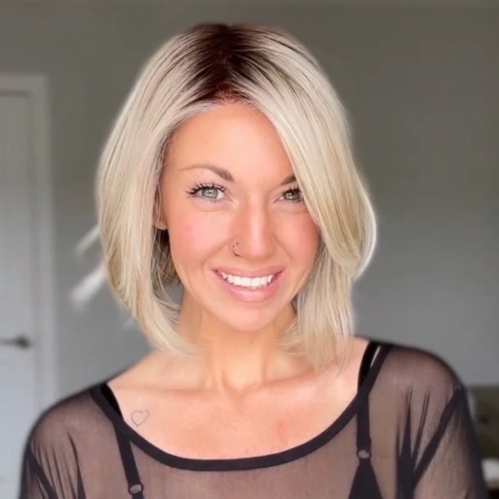 Elegant Ash Blonde Bob Wig